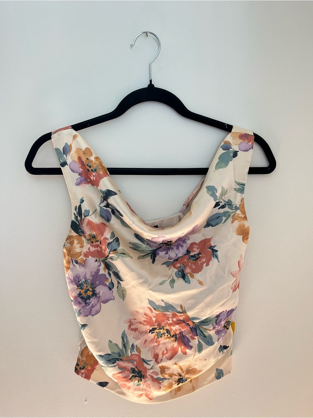 Abercrombie & Fitch Cream Floral Cowl-Neck Camisole